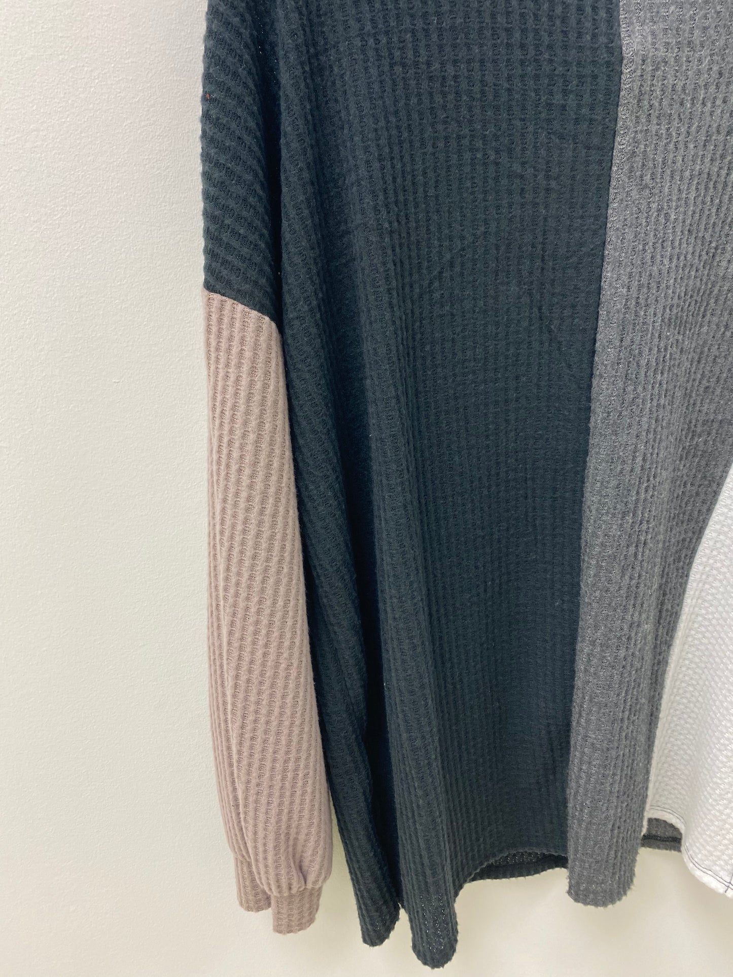 Waffle Colour Block Long Sleeve (1X-3X)