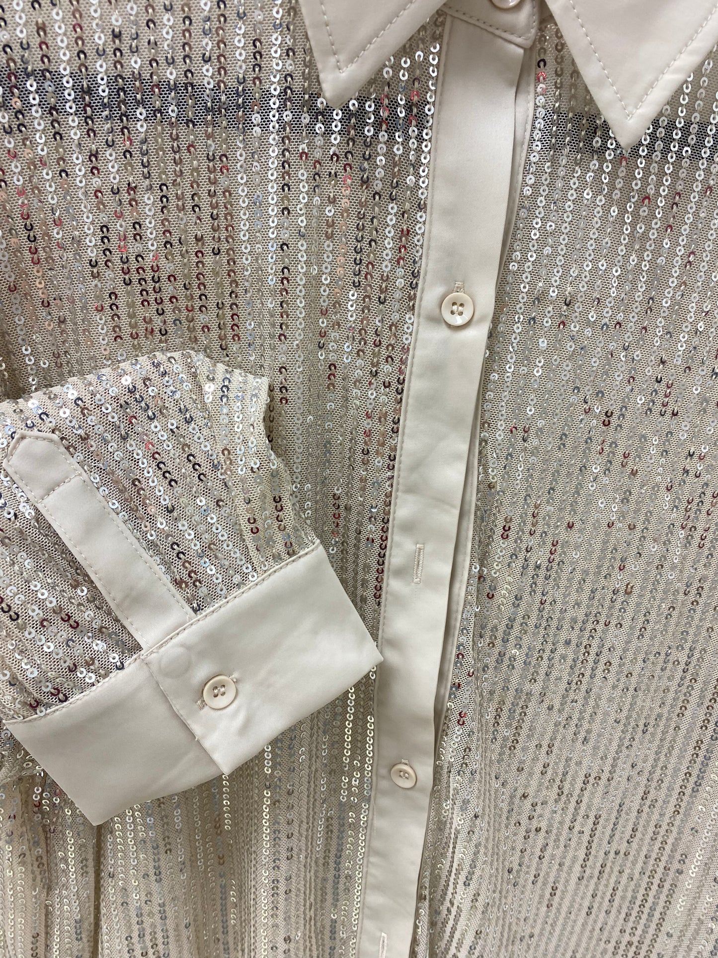 Oversized Sequins Button Down