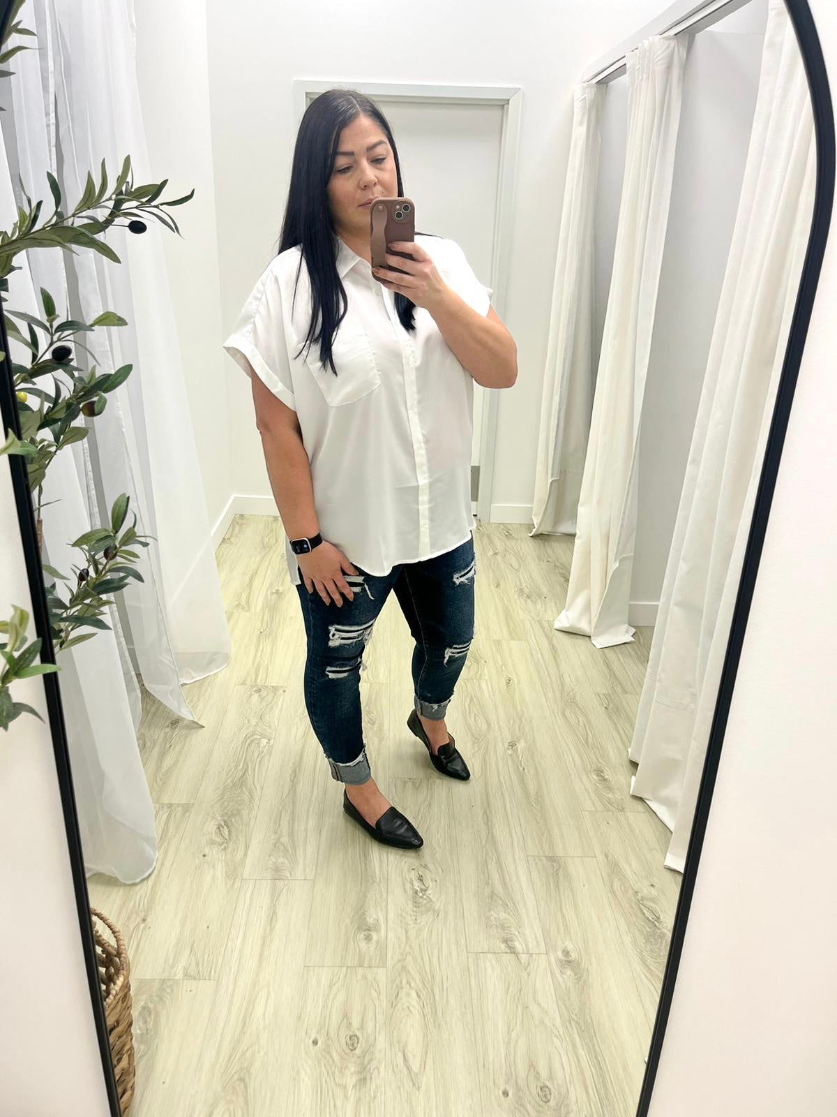 Satin Button Down (XL-2X)