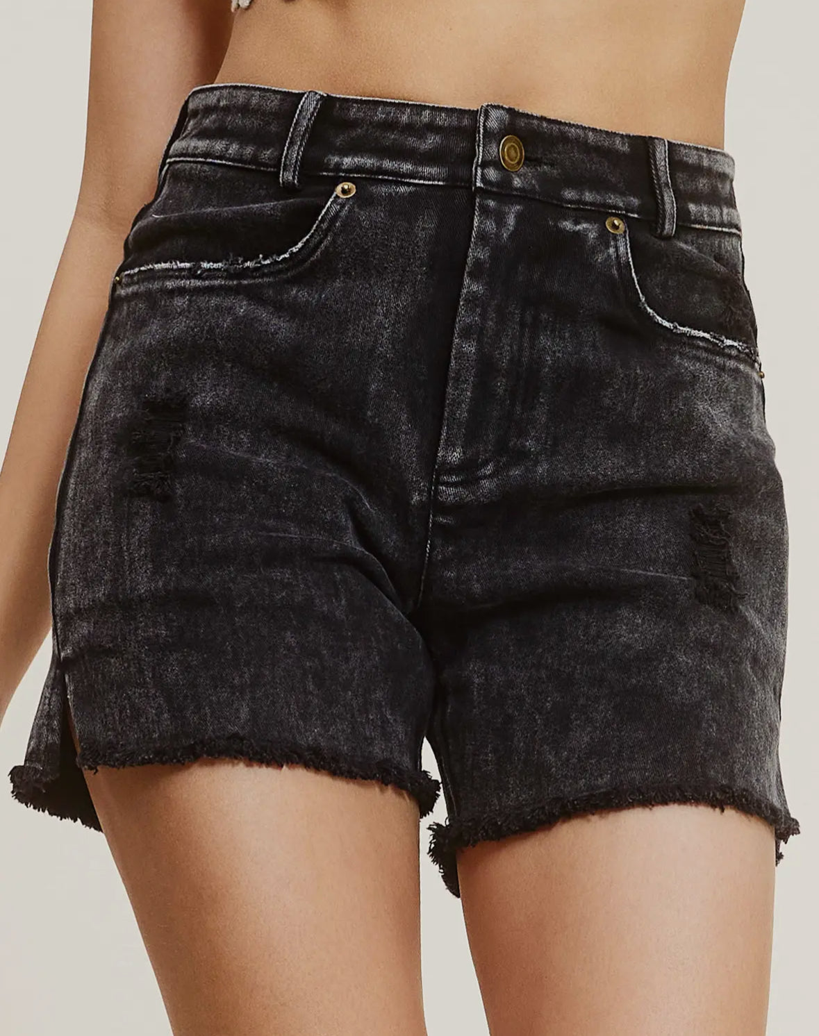 High Rise Denim Shorts (2 colours)