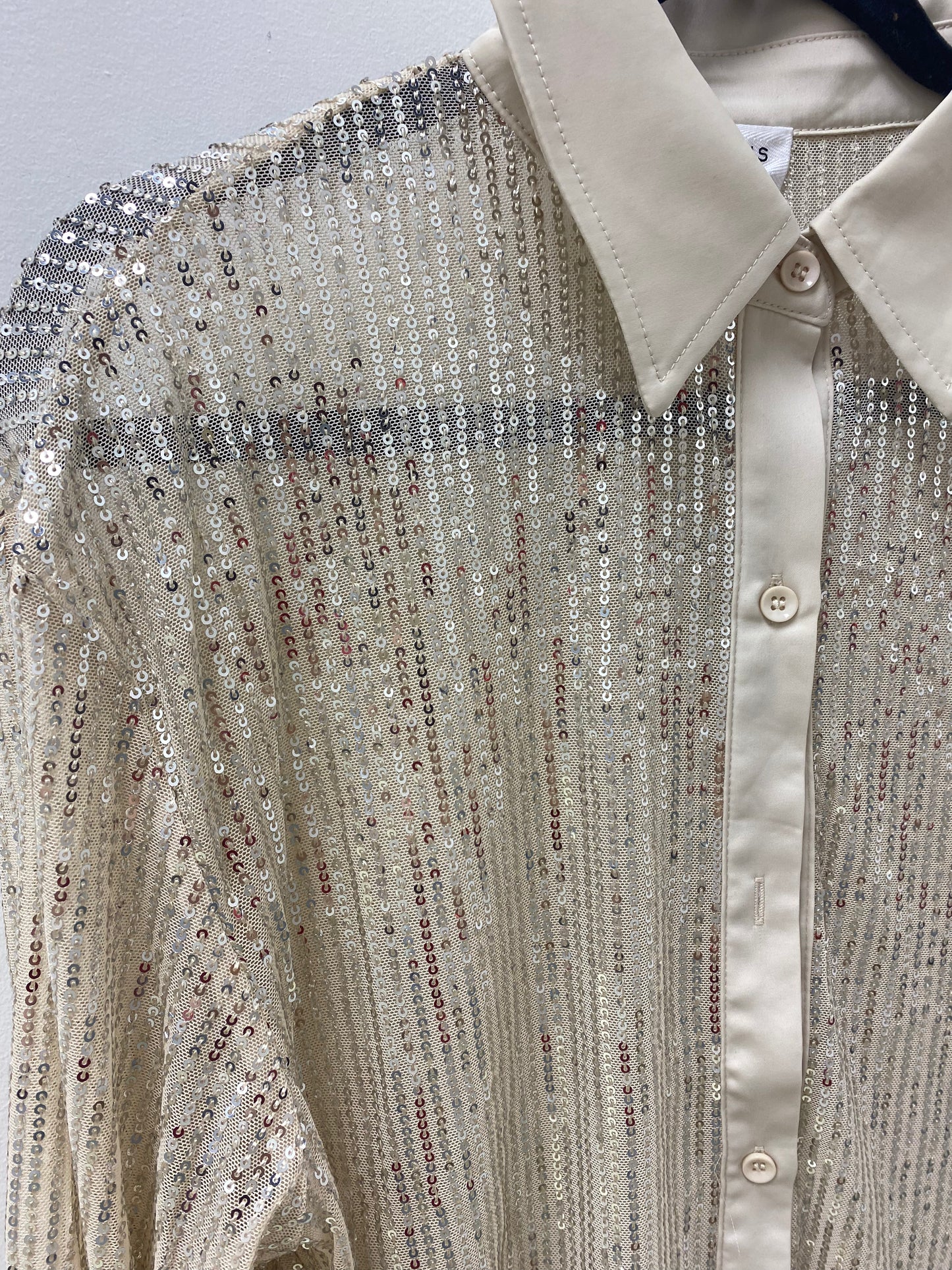 Oversized Sequins Button Down