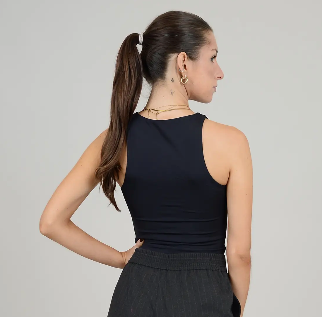 Black second skin seamless bodysuit