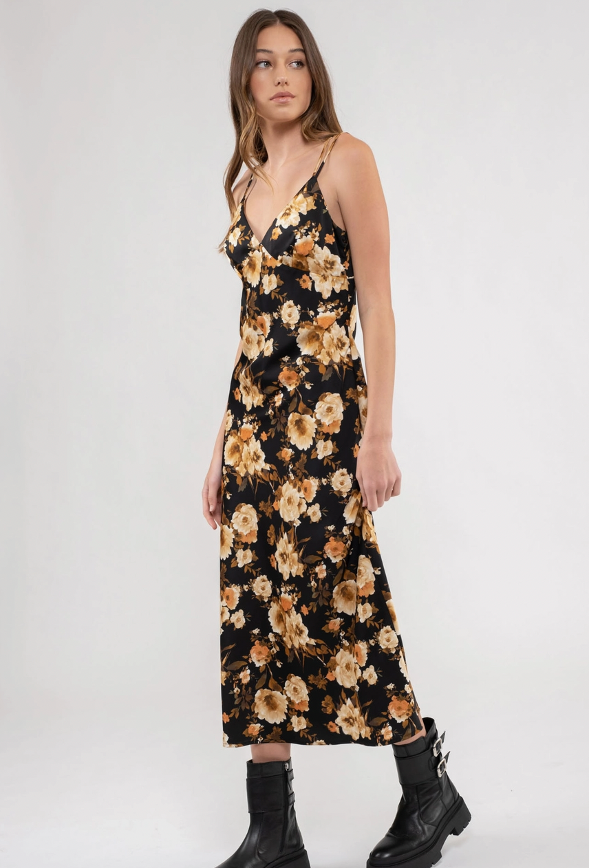 Floral print midi dress