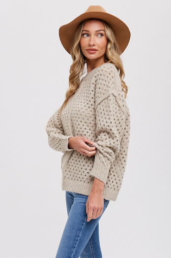 Women's open knit pullover