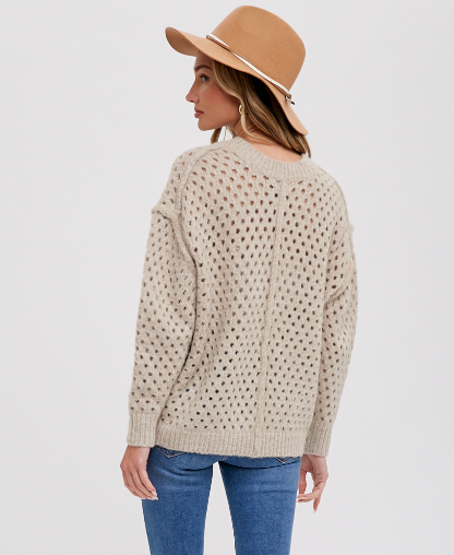 Women's open knit pullover