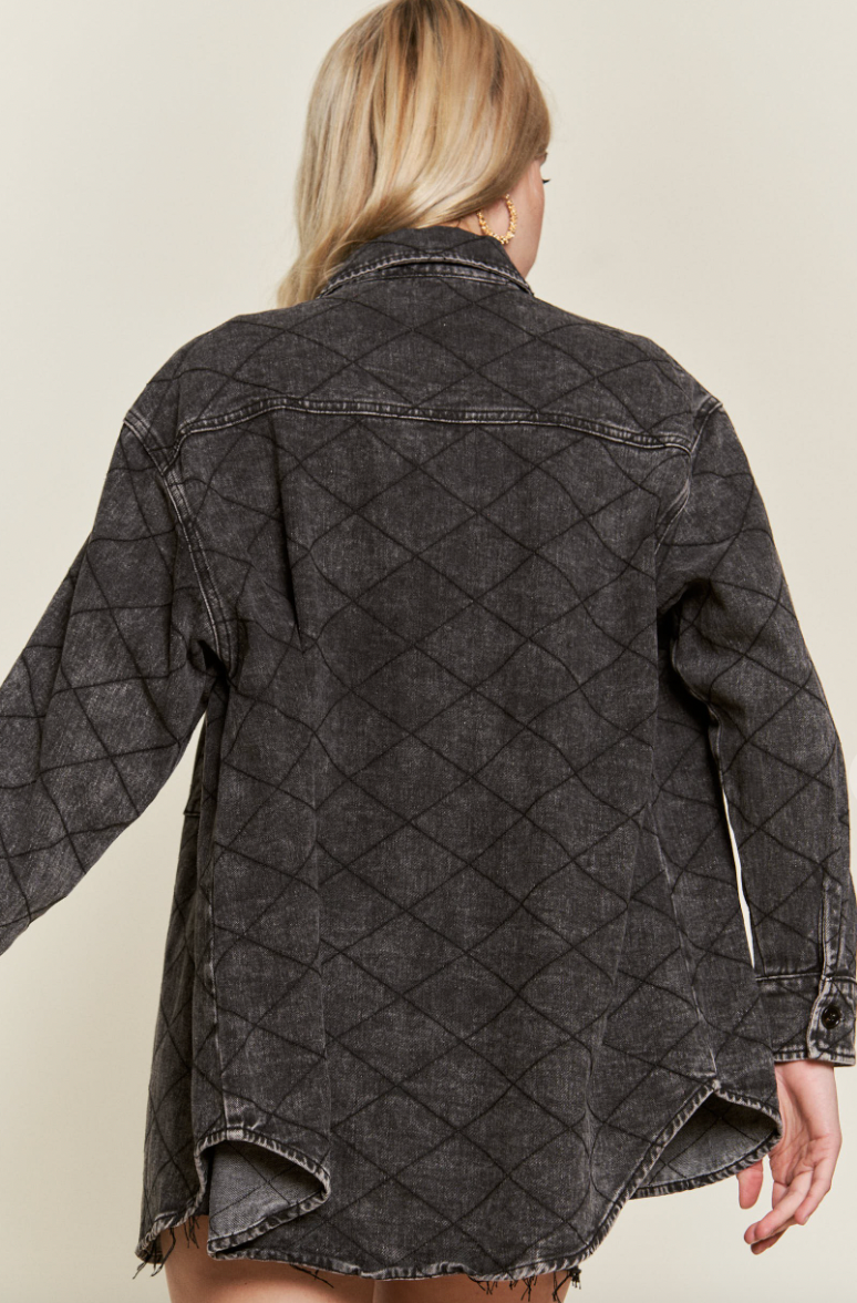 Quilted Denim Button Down (2 Colours) *Restocking**