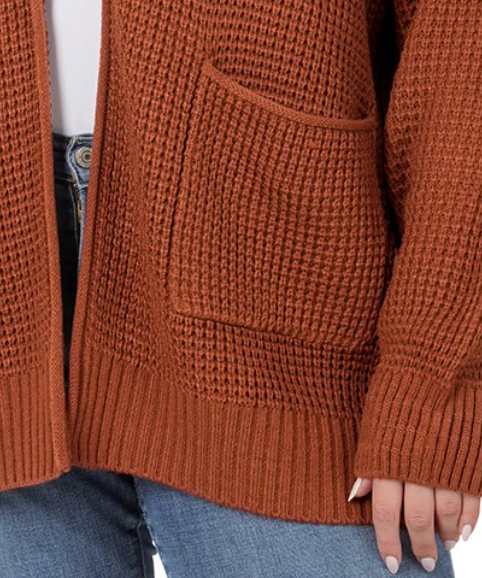 Plus size cardigan with pockets