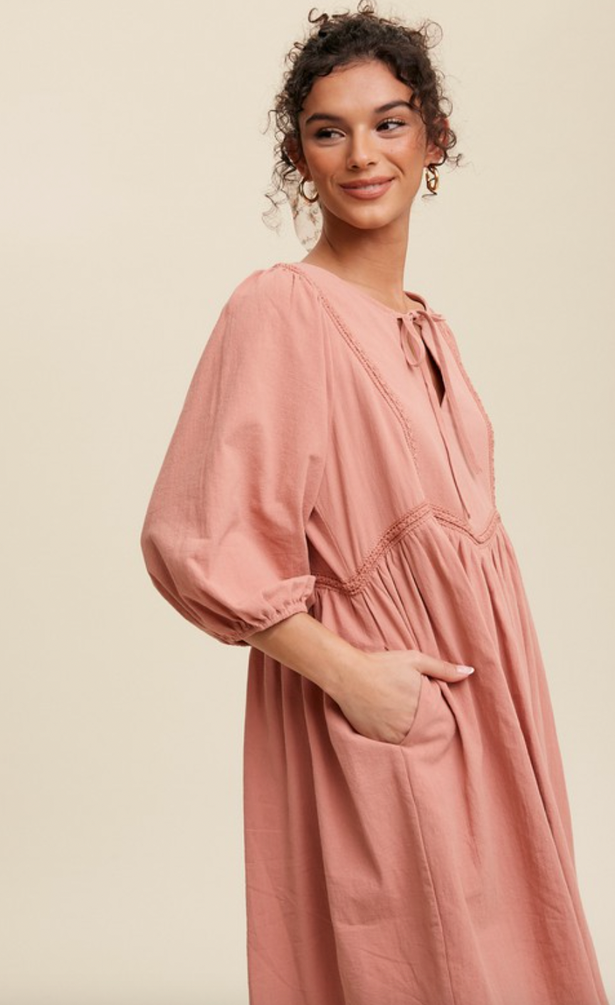 Pink Boho Dress