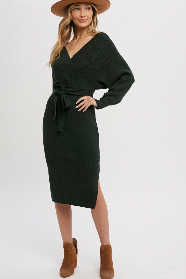 Belted Sweater Dress