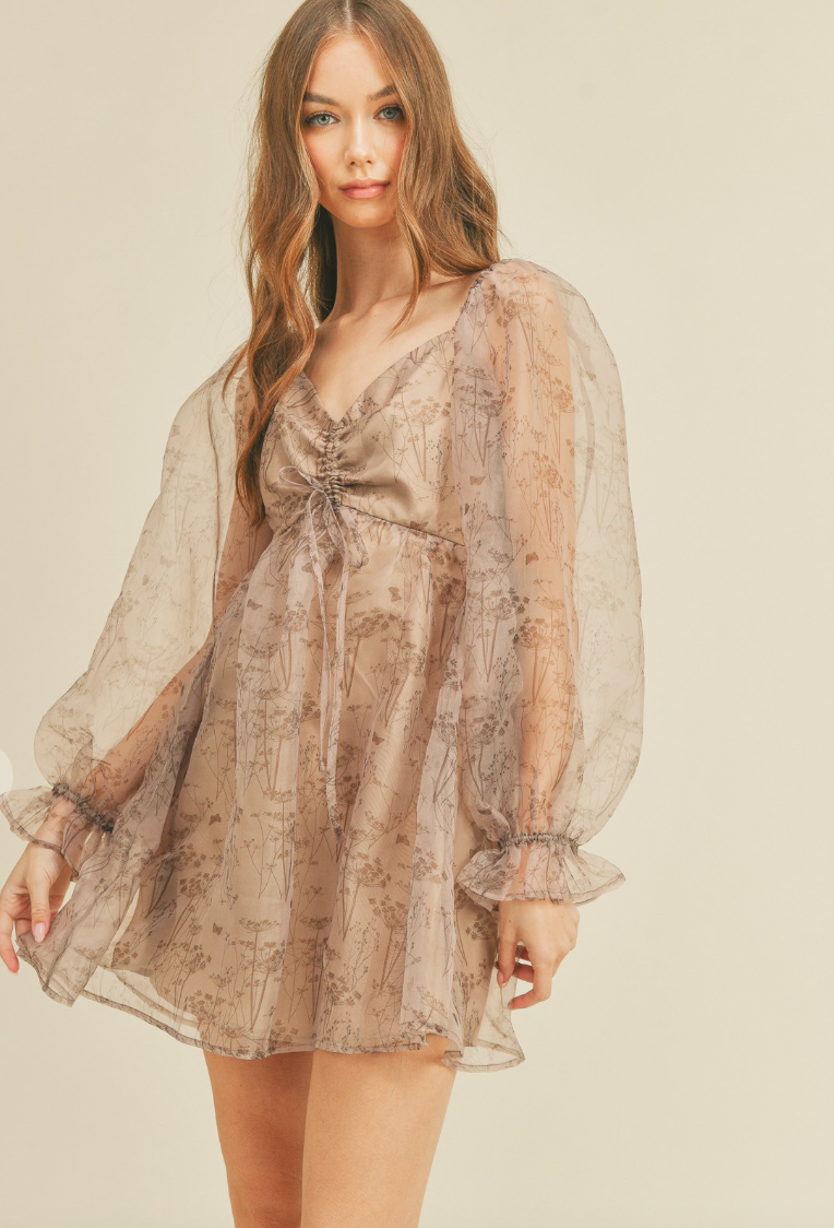 Organza Babydoll Mini Dress