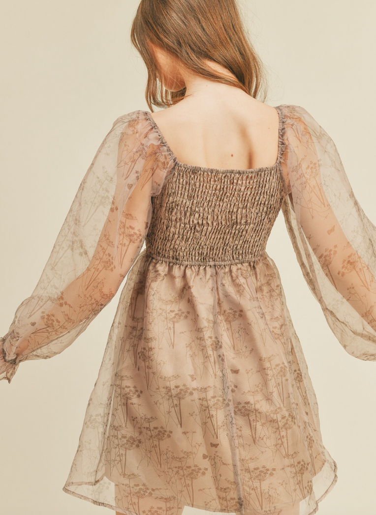 Organza Babydoll Mini Dress