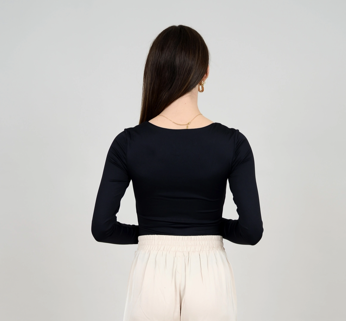 Mariana U Neck Long Sleeve Bodysuit (2 Colours)