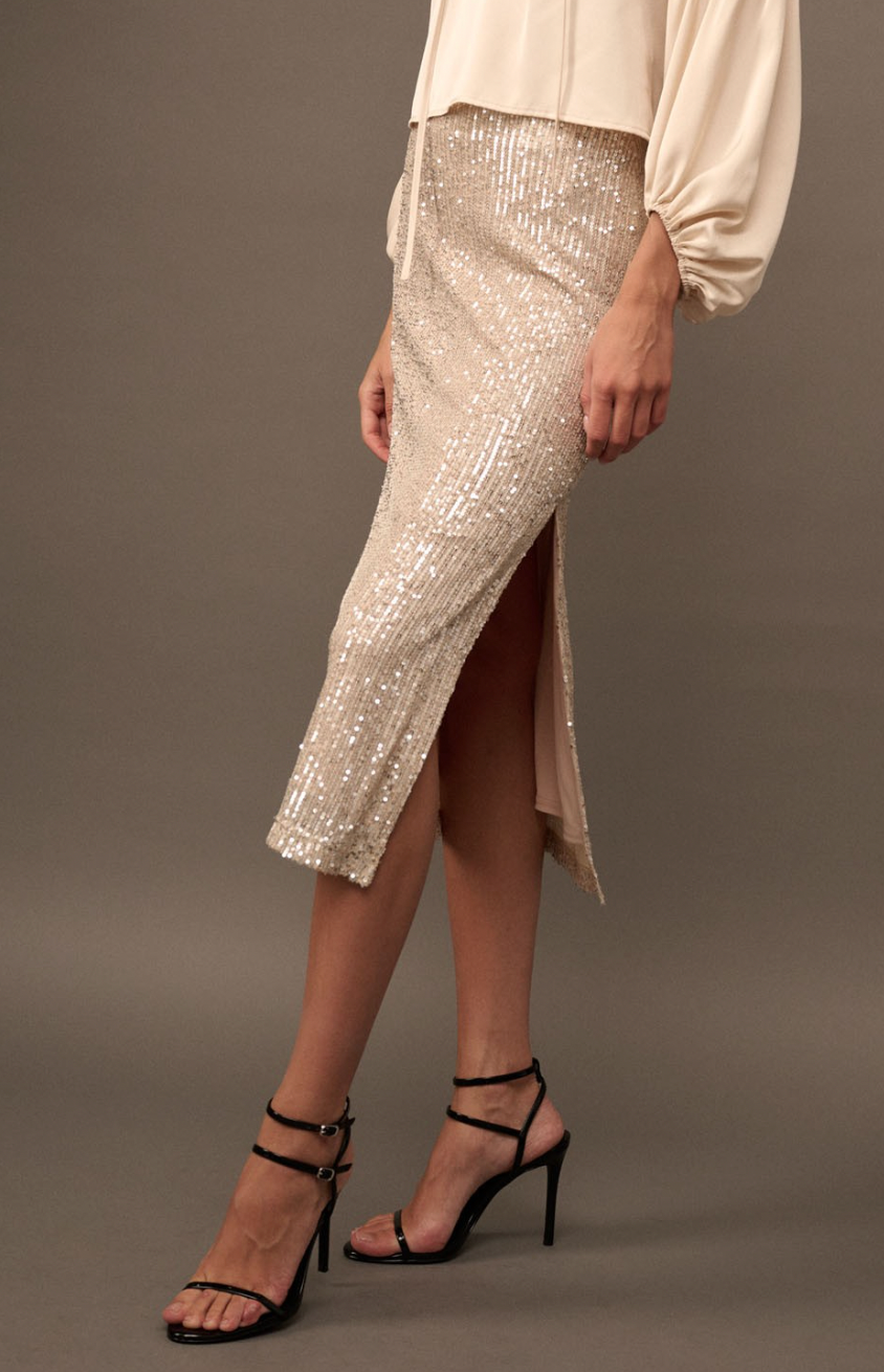 Champagne Sequin Skirt