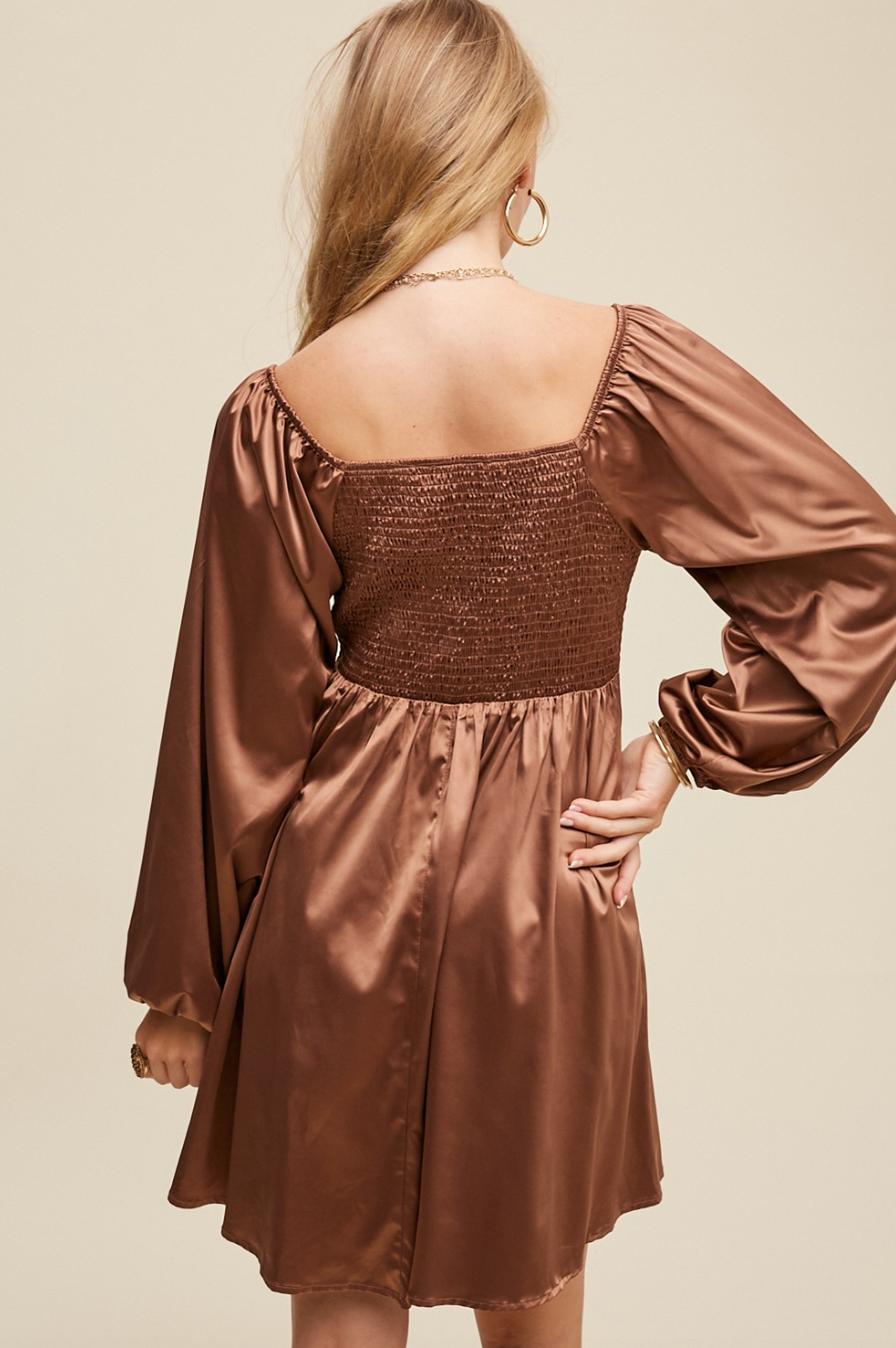 Smocked copper dress
