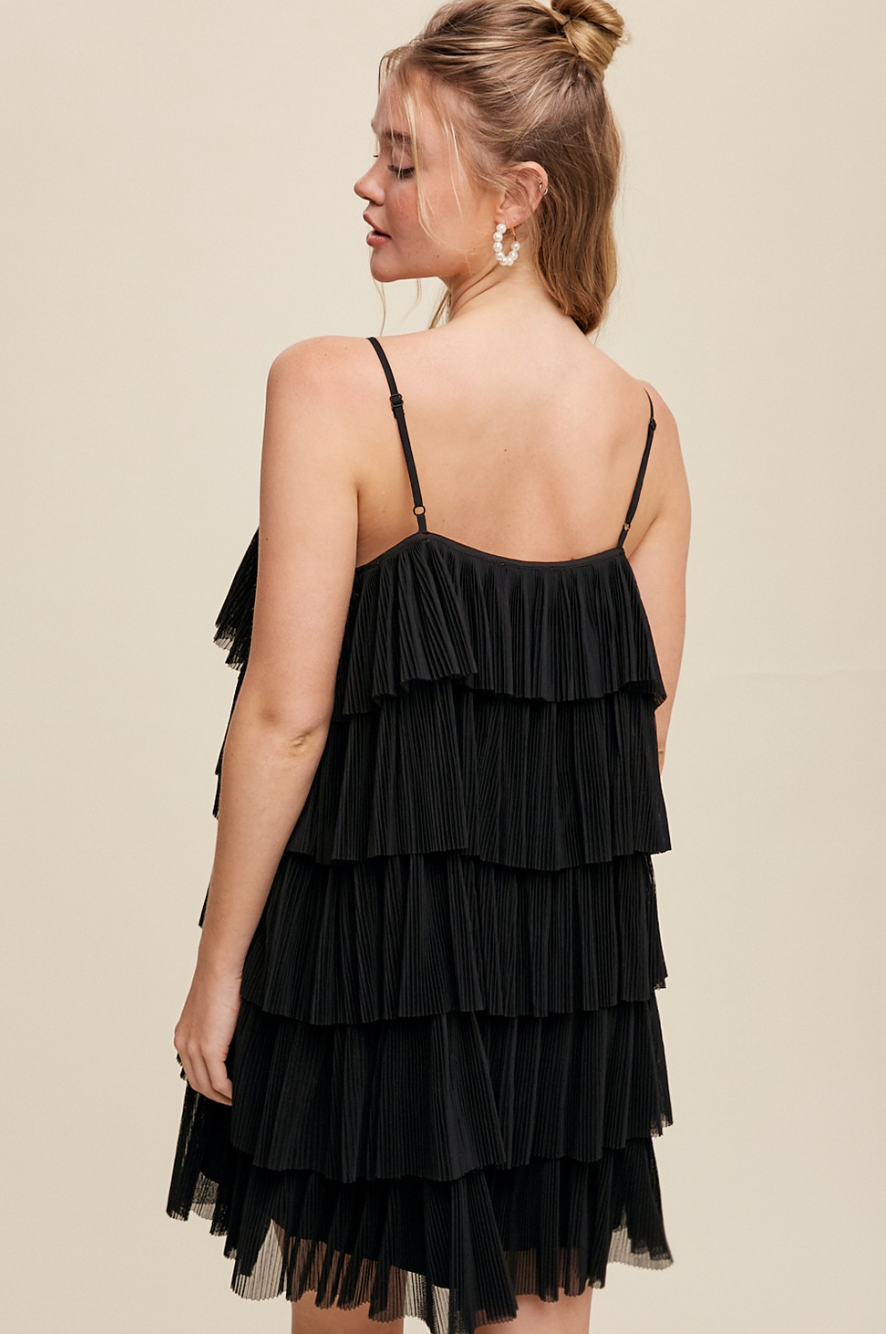 Black ruffle dress