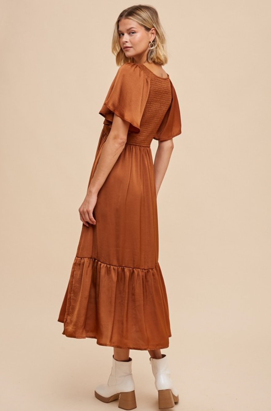 Bronze midi dress
