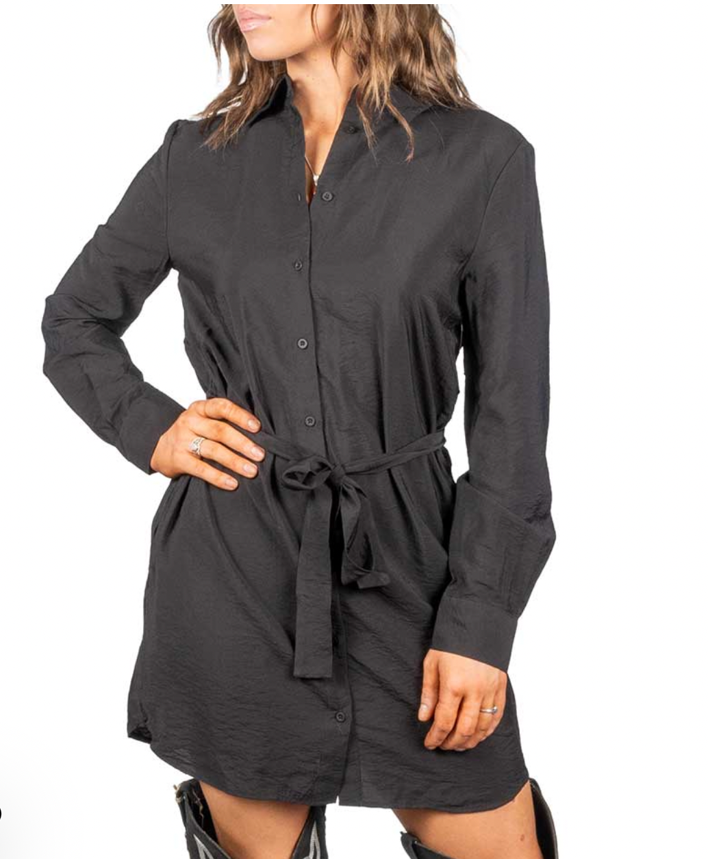 Long sleeve shirt dress