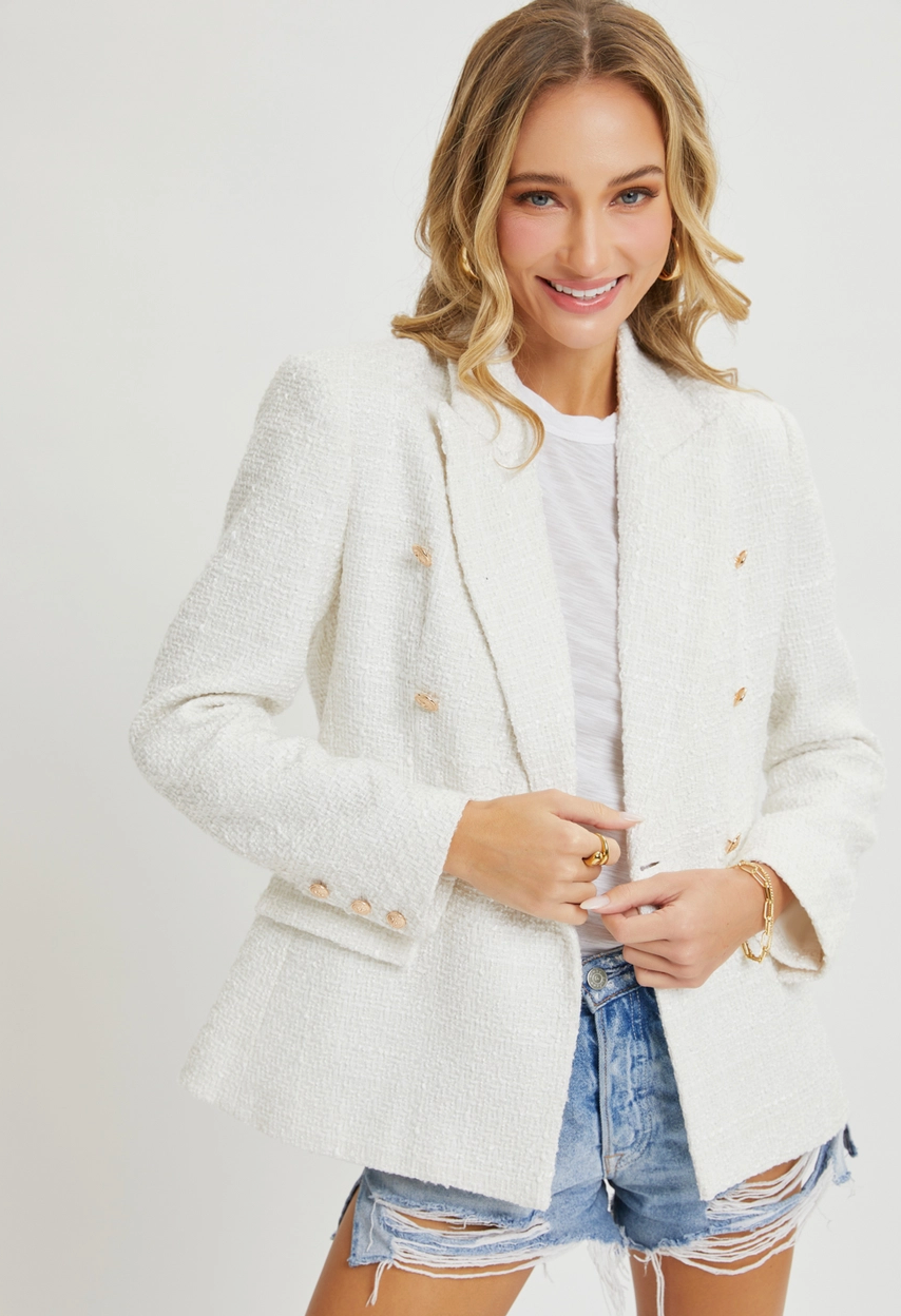 Ivory tweed blazer