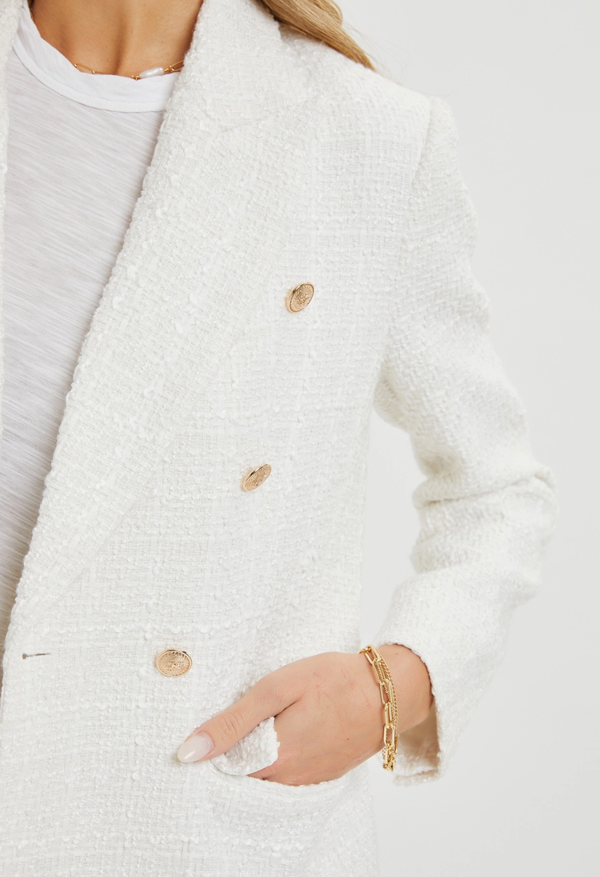 Ivory tweed blazer