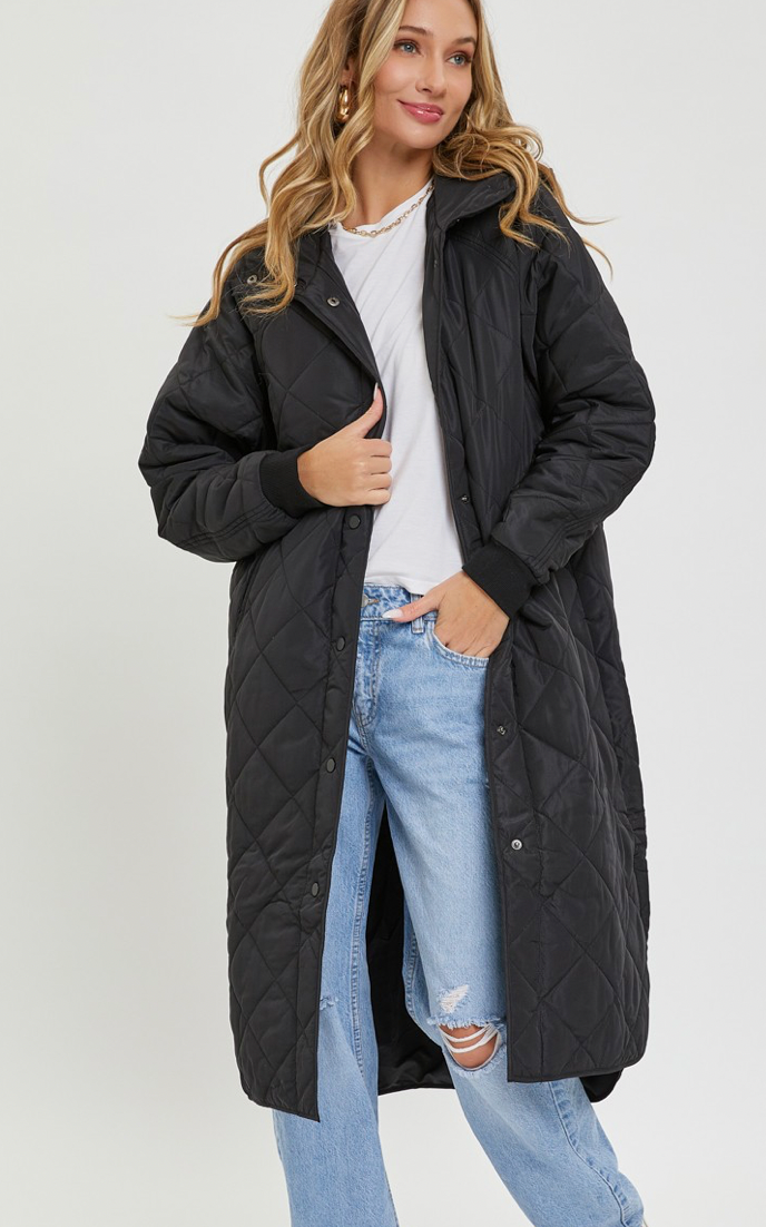 Women's long quilted coat