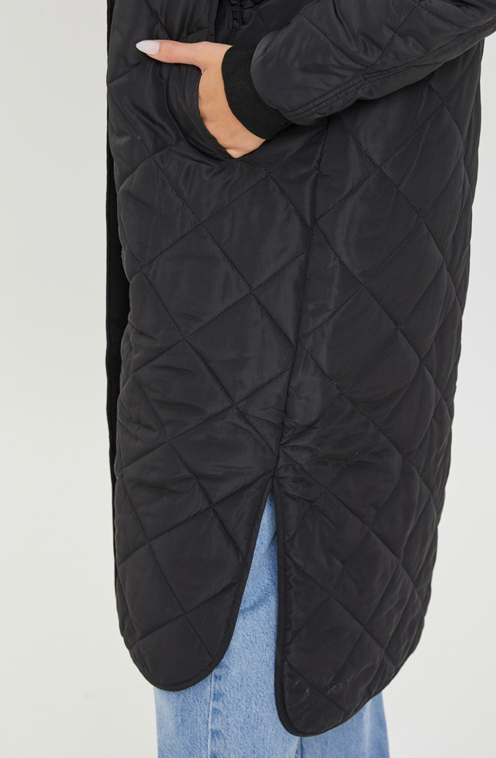 Long quilted coat
