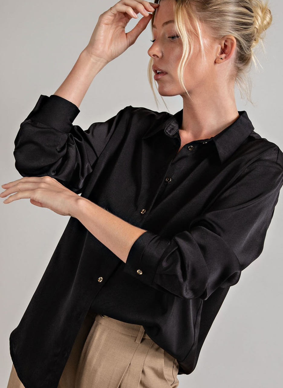 Button Down Collared Blouse (2 Colours)