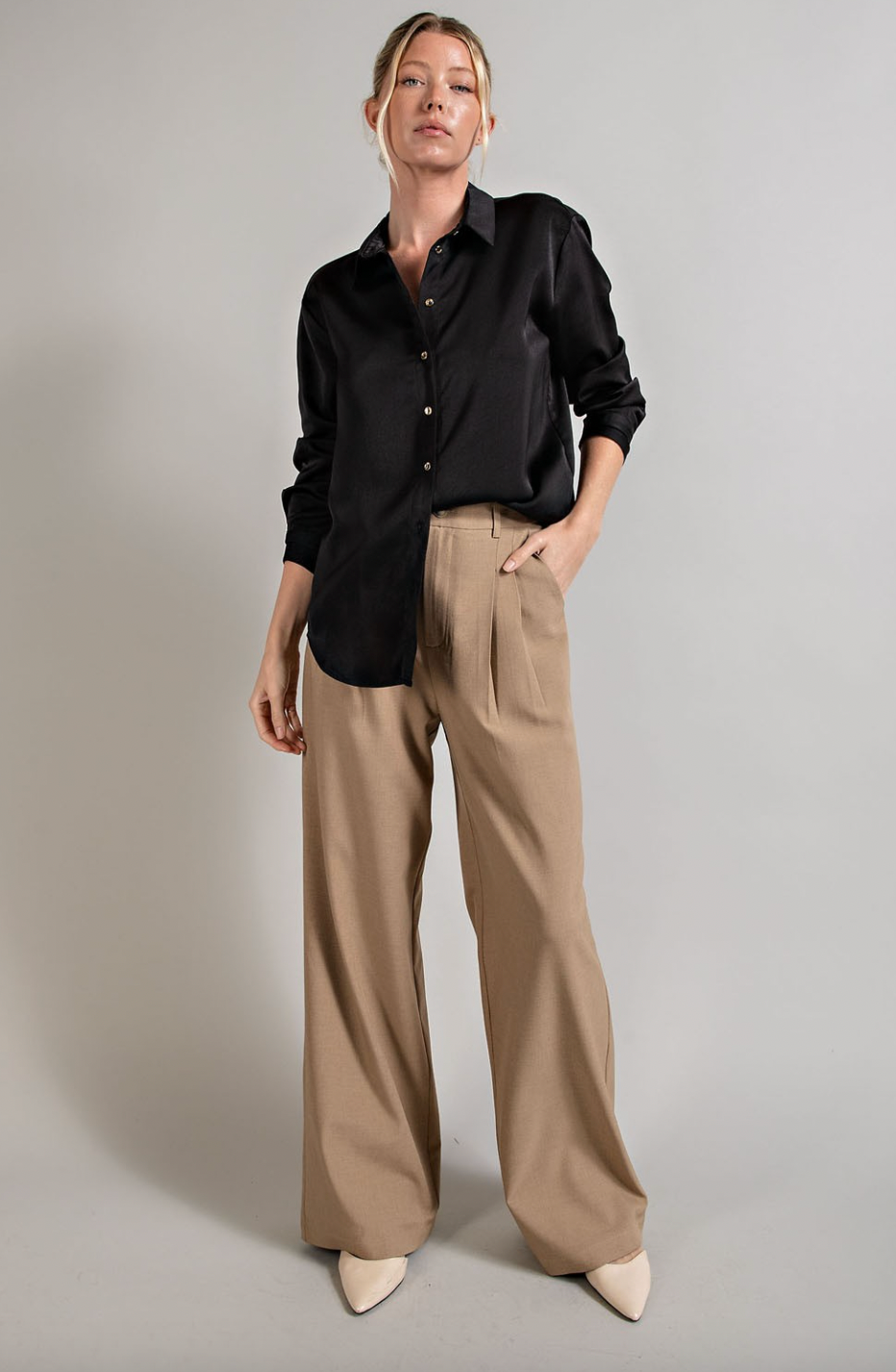 Button Down Collared Blouse (2 Colours)