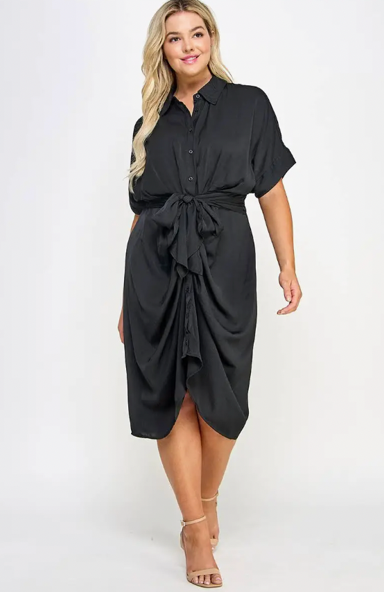 Black plus size dress