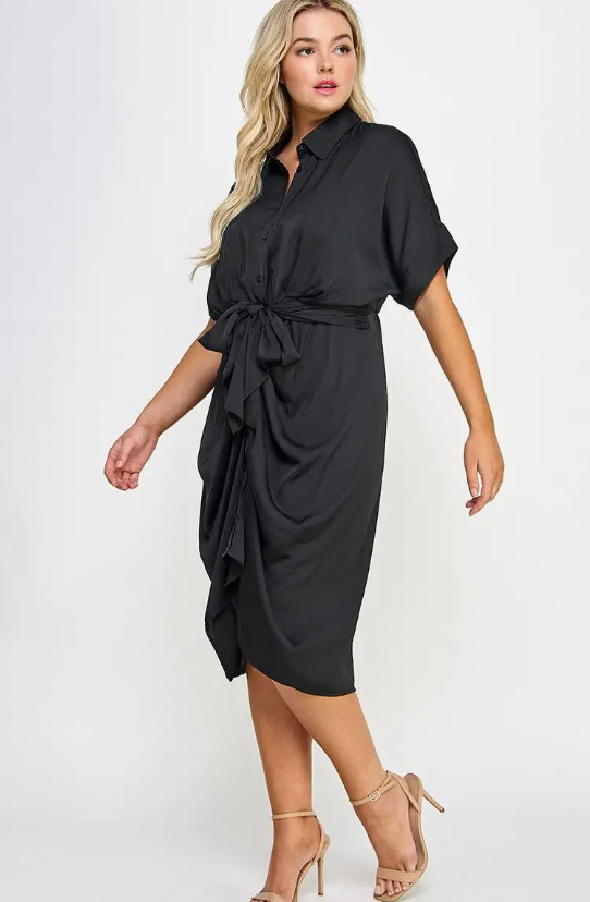 Black plus size dress