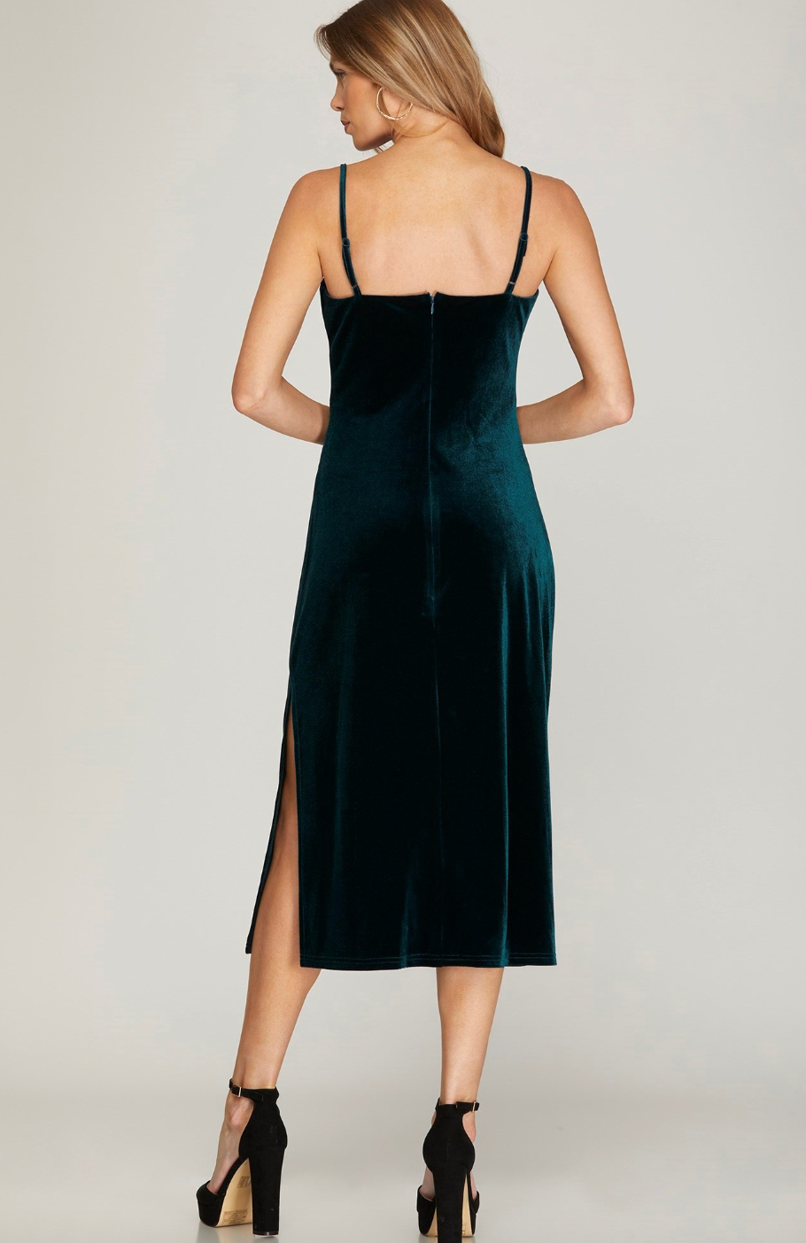 Emerald Green Velvet Dress