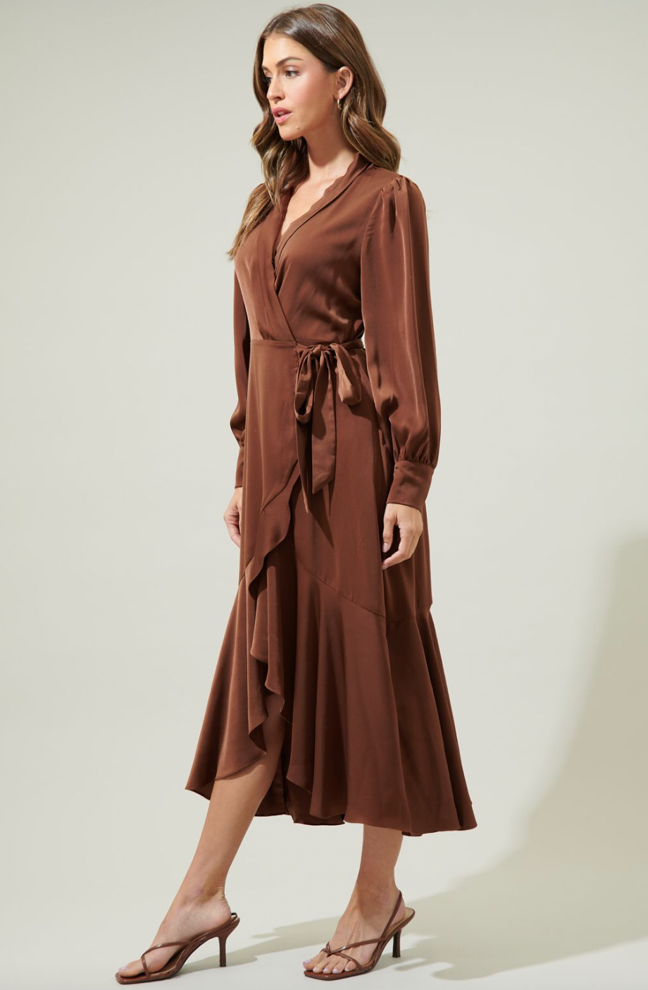 Satin wrap dress
