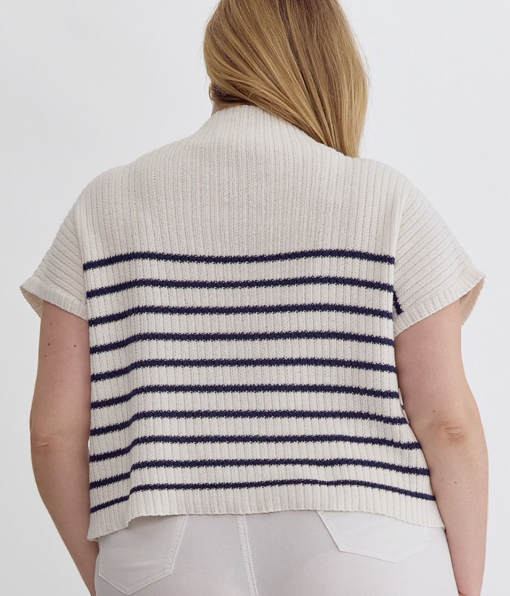 plus size striped knit top