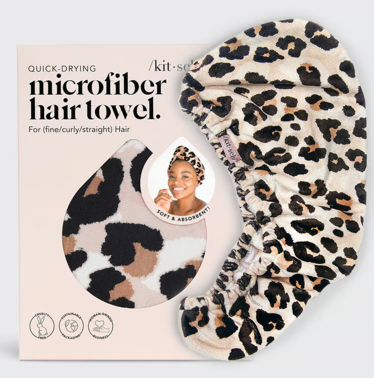 Microfiber Hair Towel in Leopard