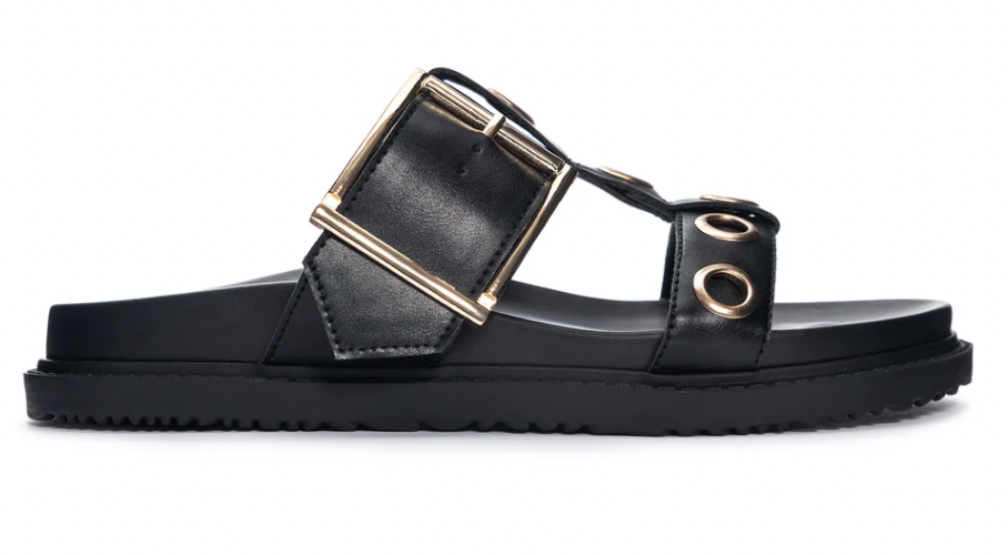 Black sandal with strap