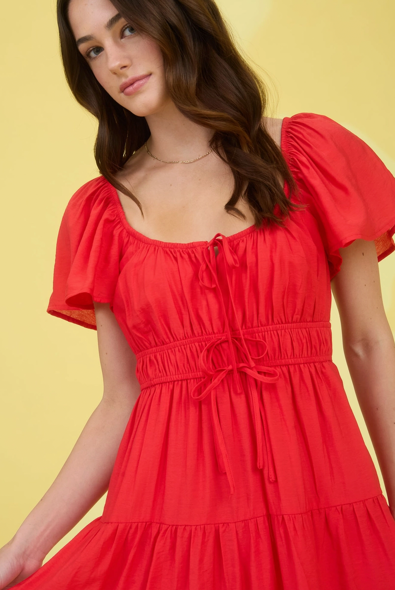 Mini red dress