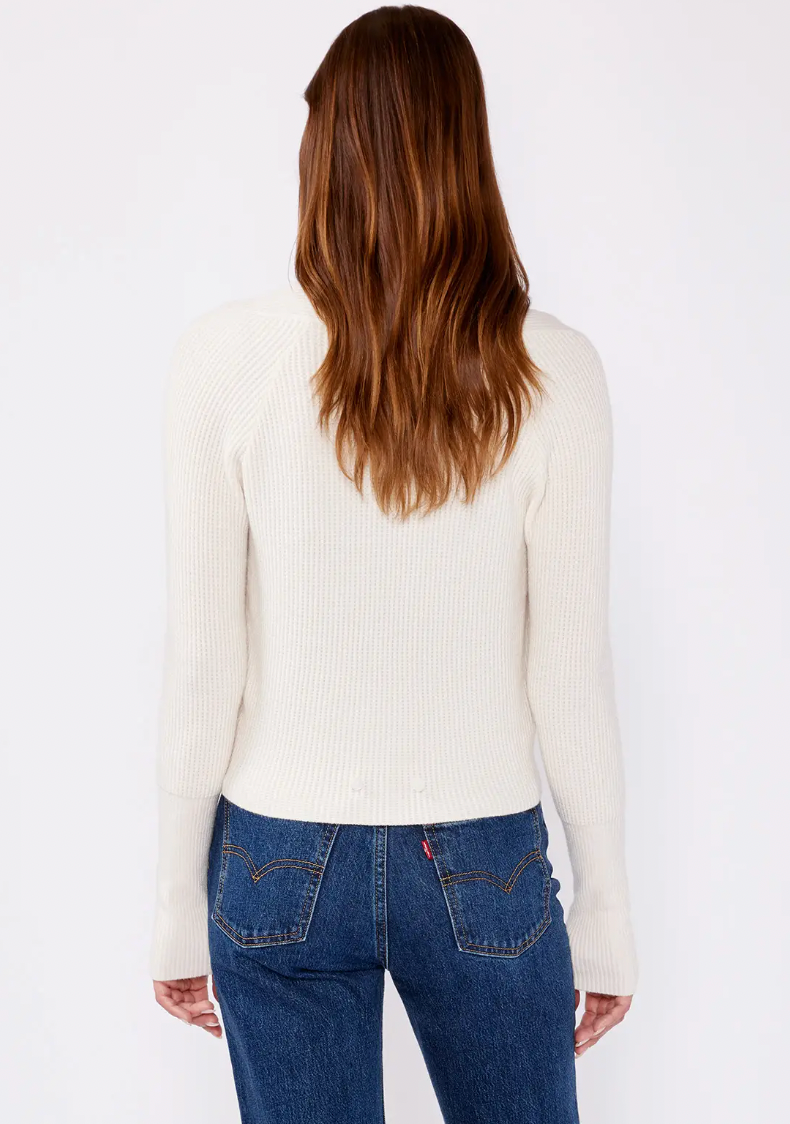 Waffle Knit Long Sleeve Tie Front Cardigan