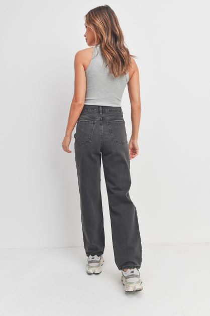 black criss cross denim