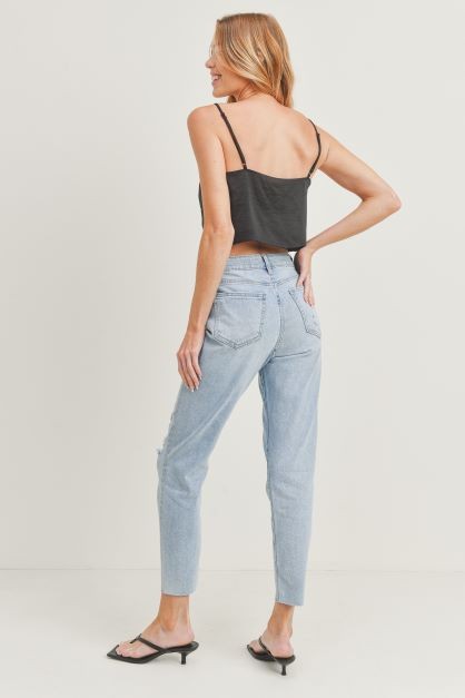 Tapered light wash jeans
