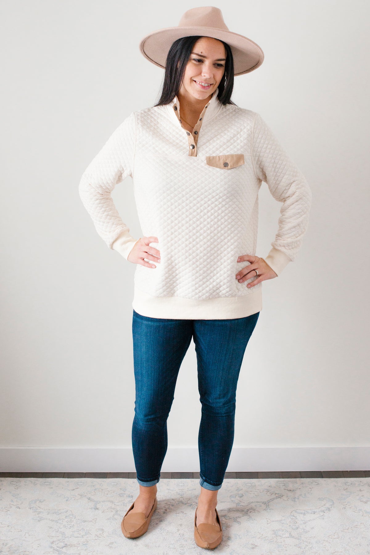 Women's quilted pullover