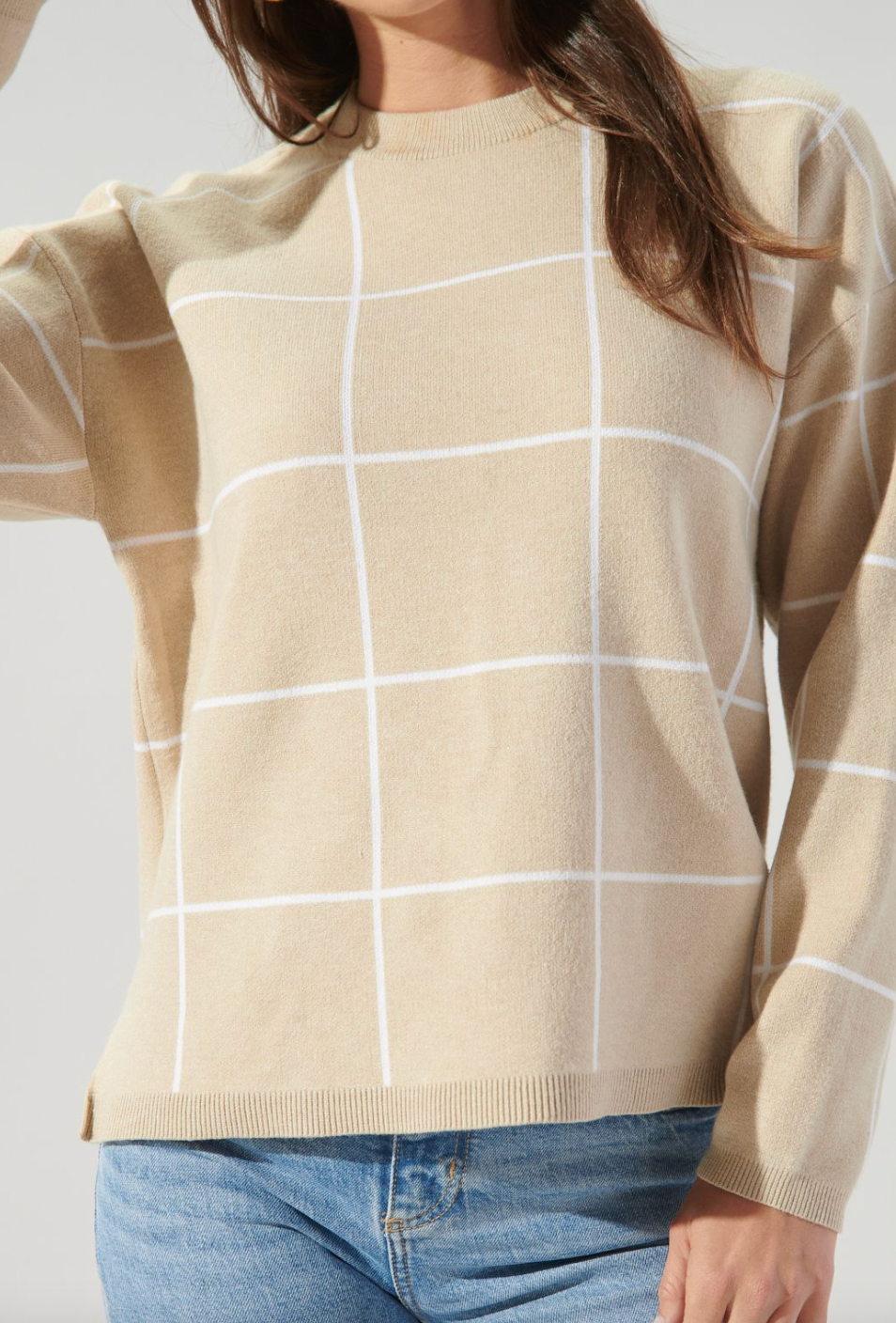 Oatmeal Grid Sweater