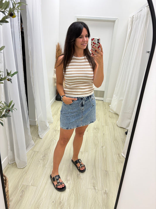 Striped Cropped Tank Top
