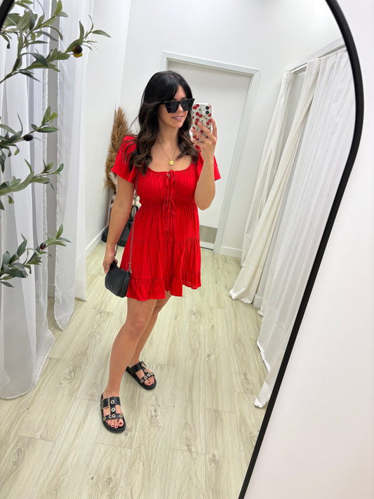 Cherry Red Mini Dress