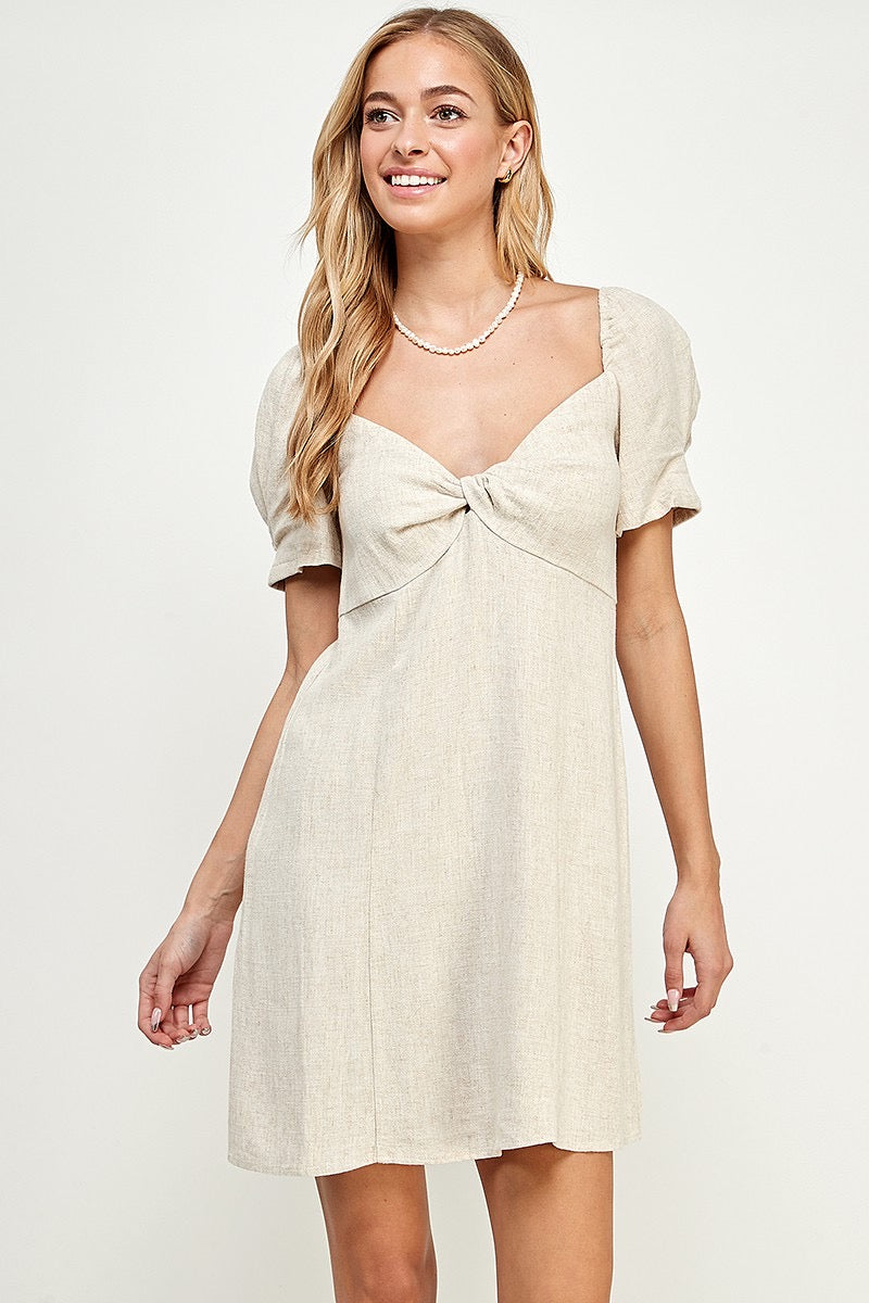 Twisted Linen Dress