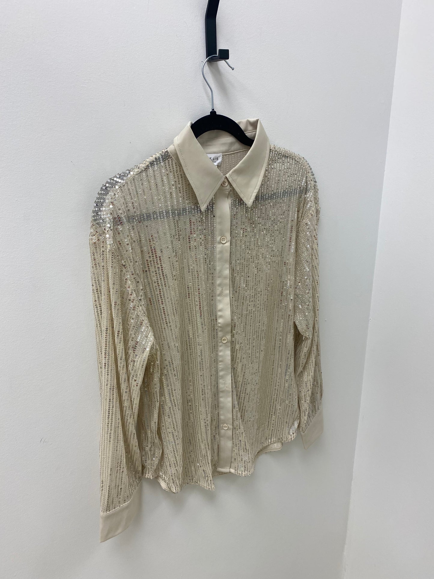 Oversized Sequins Button Down