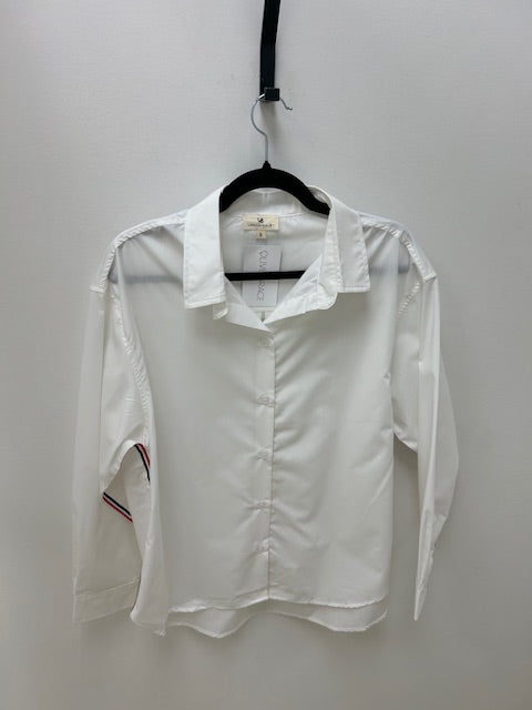 Statement Sleeve White Button Down