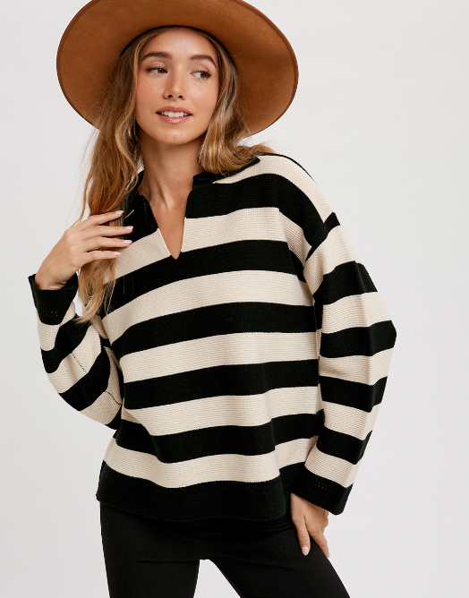 Women's striped pullover
