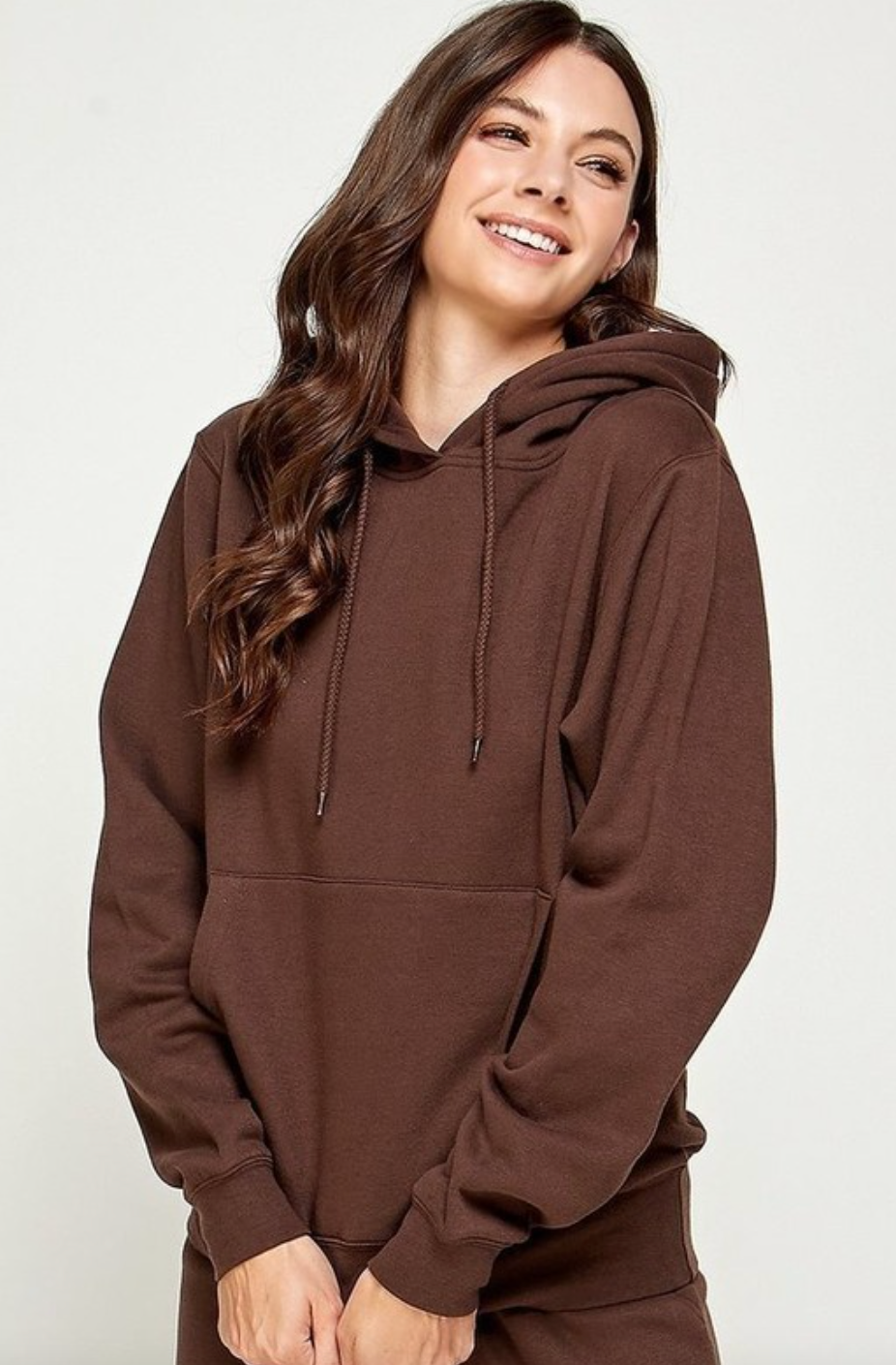 Women's brown fleece hoodie