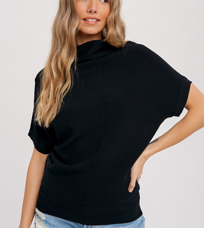 Slouch Neck Short Sleeve Pull Over (3 Colours)