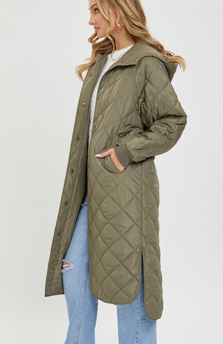 Women's long quilted coat