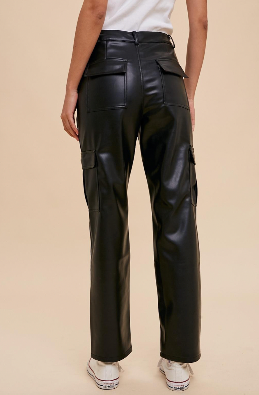 Cargo Vegan Leather Pants – Olive Grace Co